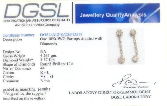 Diamond Double Cluster Hanging Earring - Jewelslane