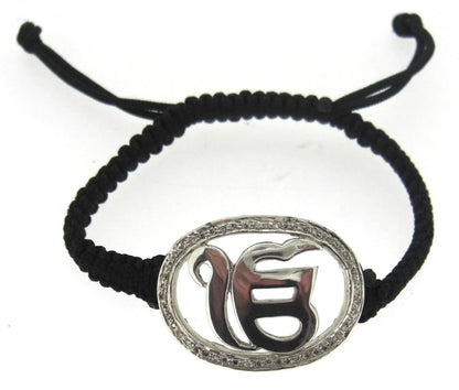 Ik Onkaar Bracelet in Silver with Diamond - Jewelslane
