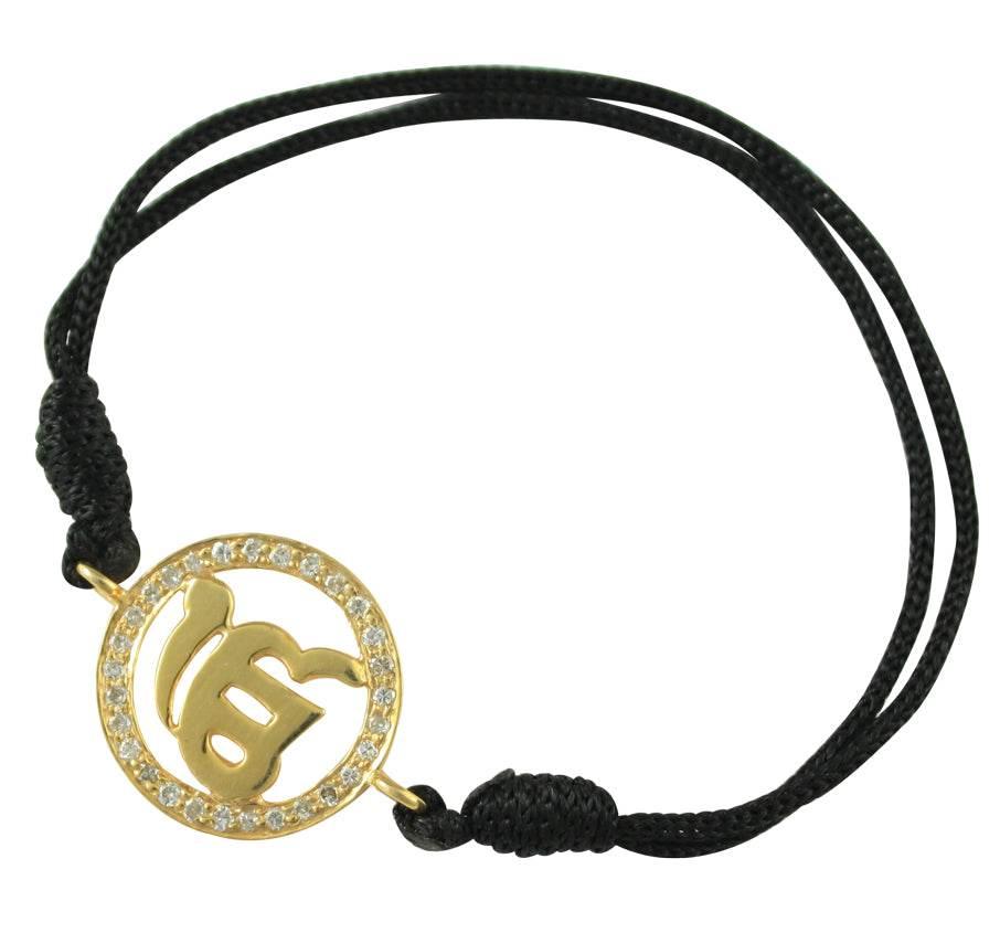 Ik Onkaar Border Diamond Bracelet in Gold - Jewelslane