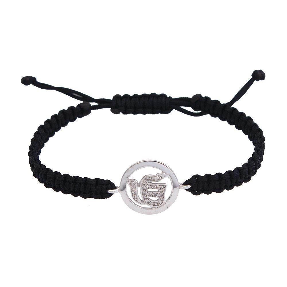 Ik Onkaar Inside Diamond in Silver 18MM - Jewelslane