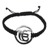 Ik Onkaar Silver Bracelet with Diamond on Nylon Thread - Jewelslane