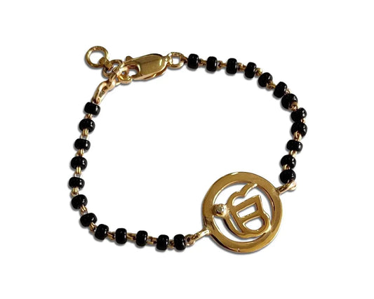 Ik onkaar new born baby bracelet in silver gold plated - Jewelslane