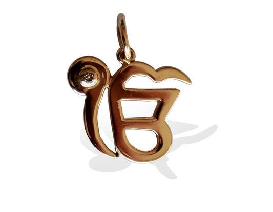 Gold ik onkaar pendant - Jewelslane