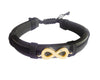 Infinity Gold Bracelet on Leather for Men - Jewelslane