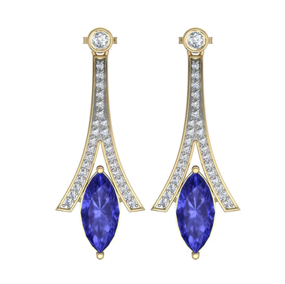 Iolite with Diamond Earrings - Jewelslane