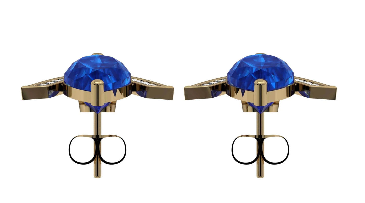 Iolite with Diamond Earrings - Jewelslane