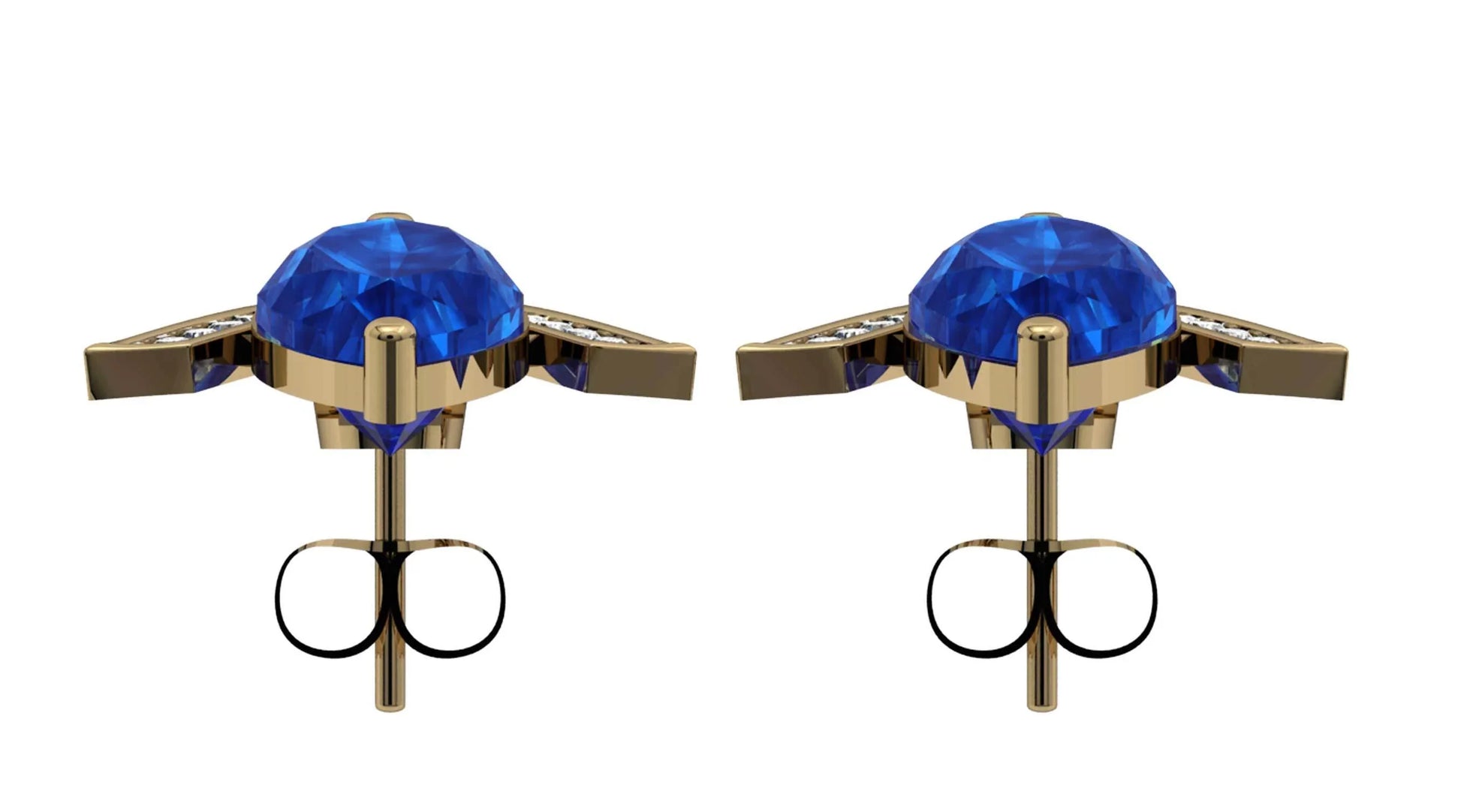 Iolite with Diamond Earrings - Jewelslane