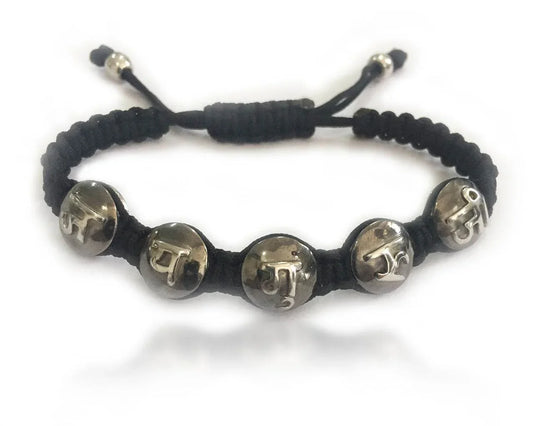 Jai Guru Ji auspicious silver mantra bracelet - Jewelslane