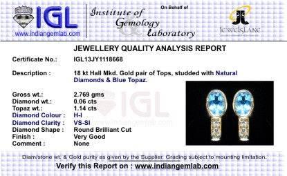 Blue Topaz Earring - Jewelslane