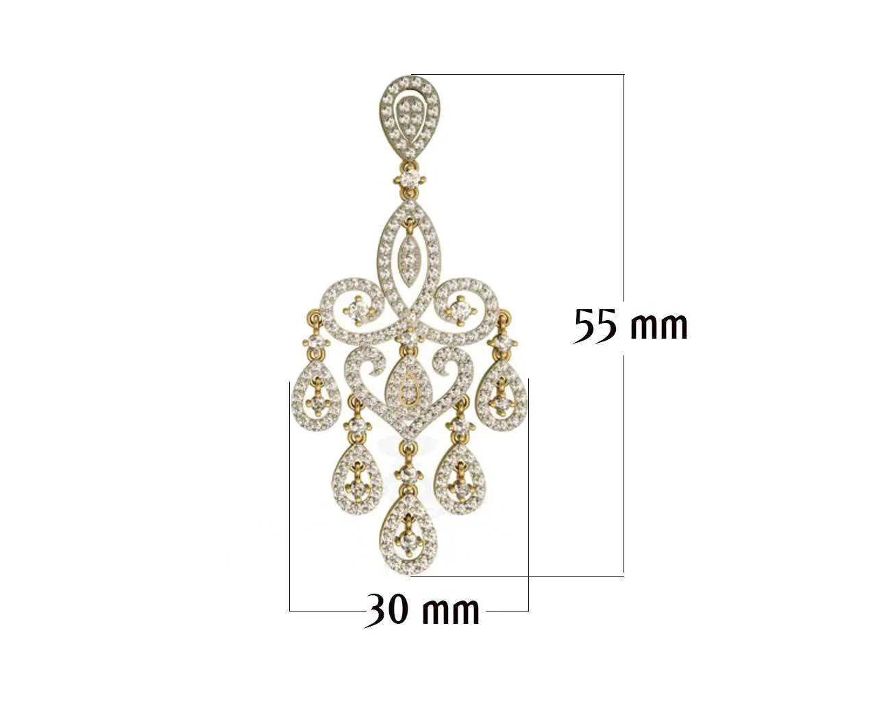 Chandelier Diamond Wedding Earrings - Jewelslane