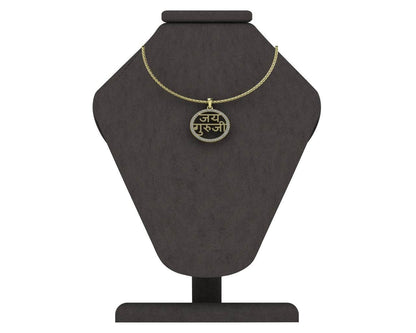 Jai Guru Ji Pendant with diamonds in 14k Gold - Jewelslane