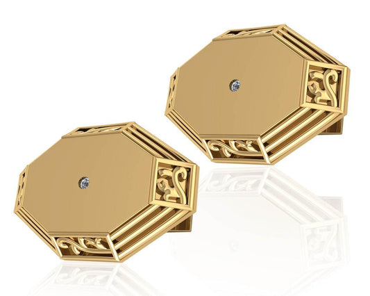 James Simple Gold Cufflinks - Jewelslane