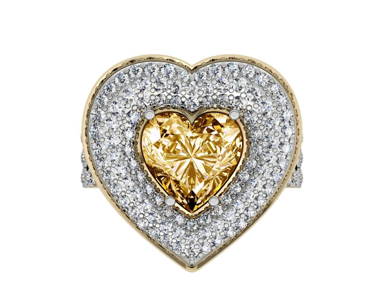 Juliet Golden Topaz Heart Ring - Jewelslane