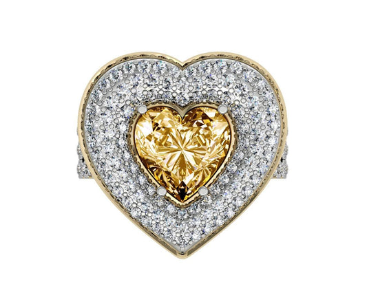 Juliet Golden Topaz Heart Ring - Jewelslane