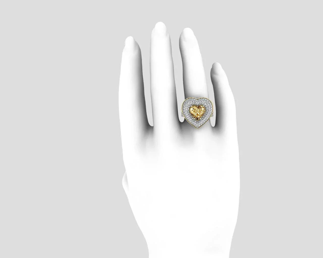 Juliet Golden Topaz Heart Ring - Jewelslane