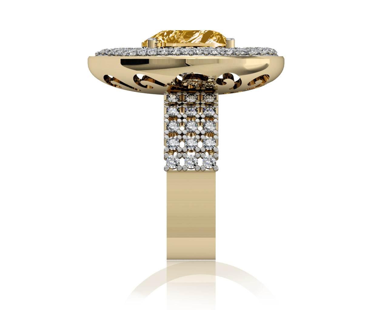 Juliet Golden Topaz Heart Ring - Jewelslane