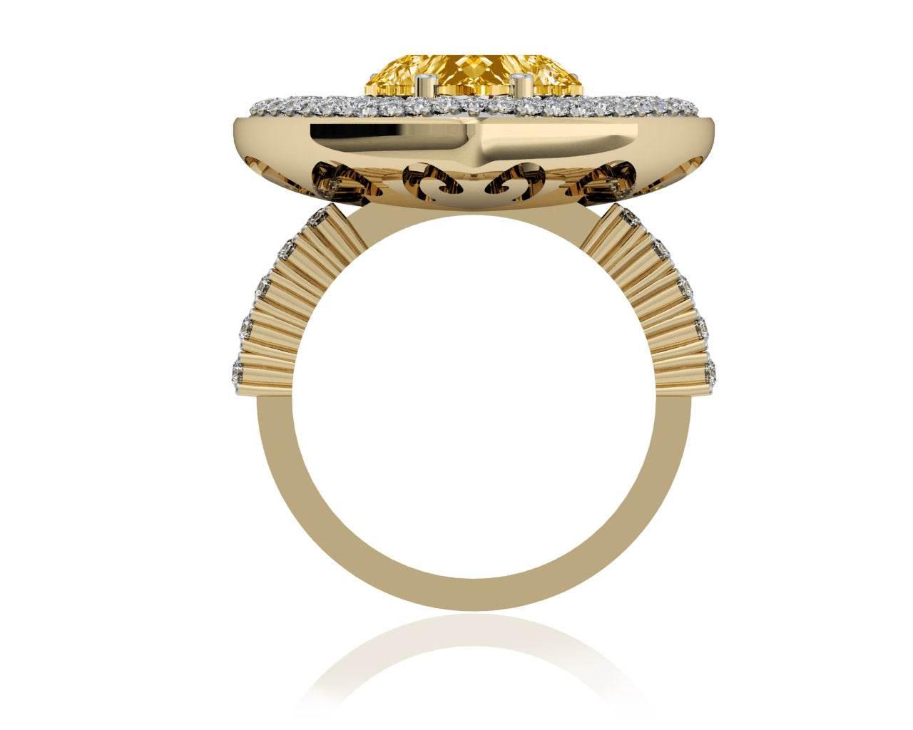 Juliet Golden Topaz Heart Ring - Jewelslane