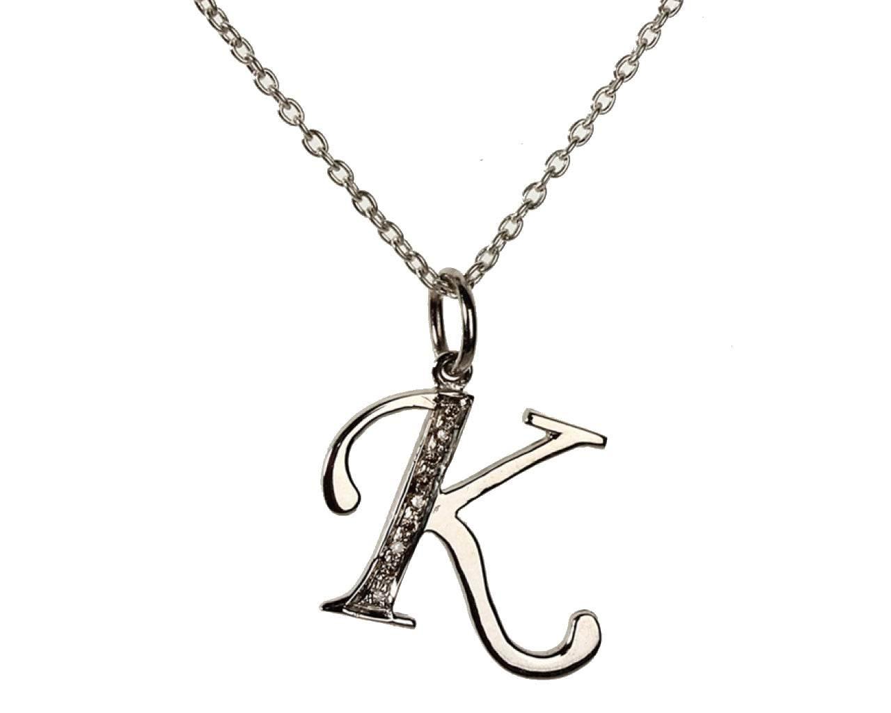 Alphabet K pendant with Diamonds - Jewelslane