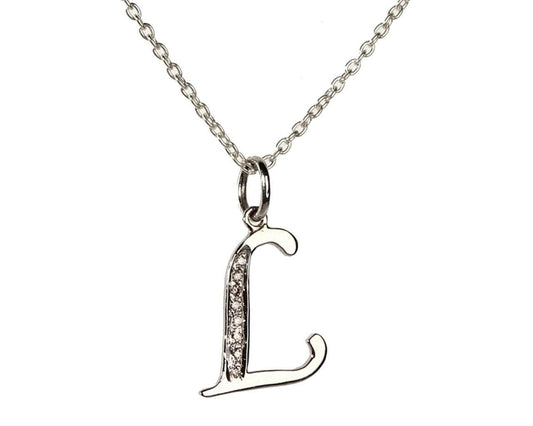 Alphabet L pendant with diamonds - Jewelslane
