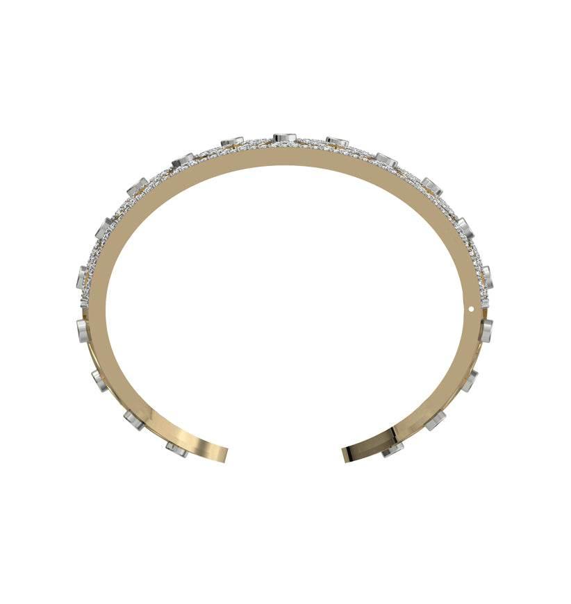 Latticework Wide Diamond Cuff - Jewelslane