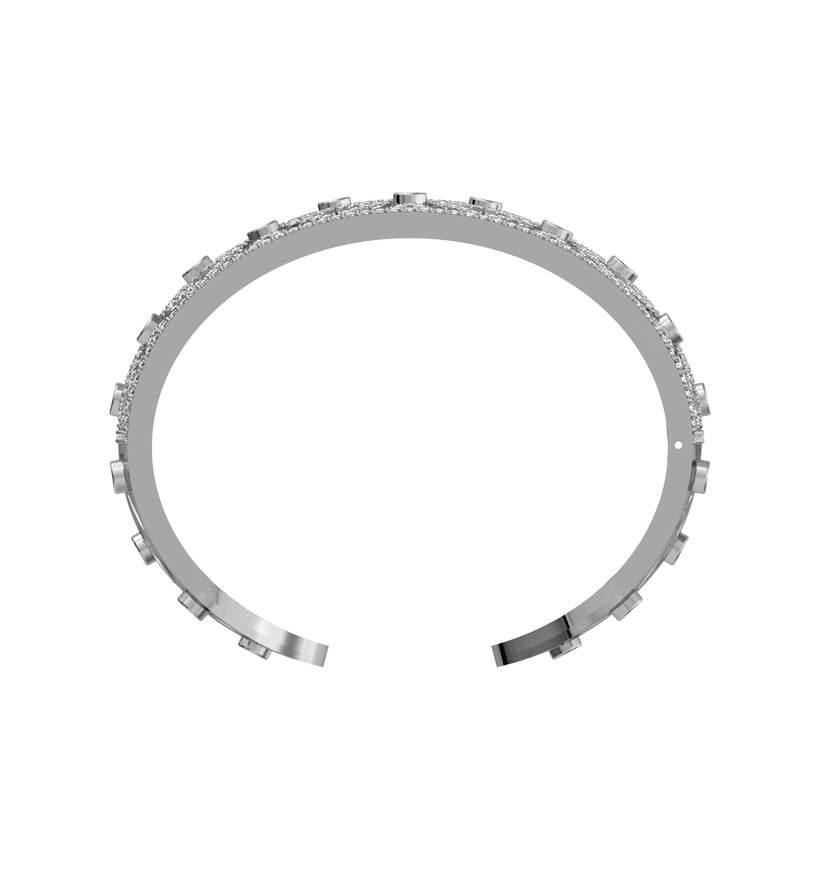 Latticework Wide Diamond Cuff - Jewelslane