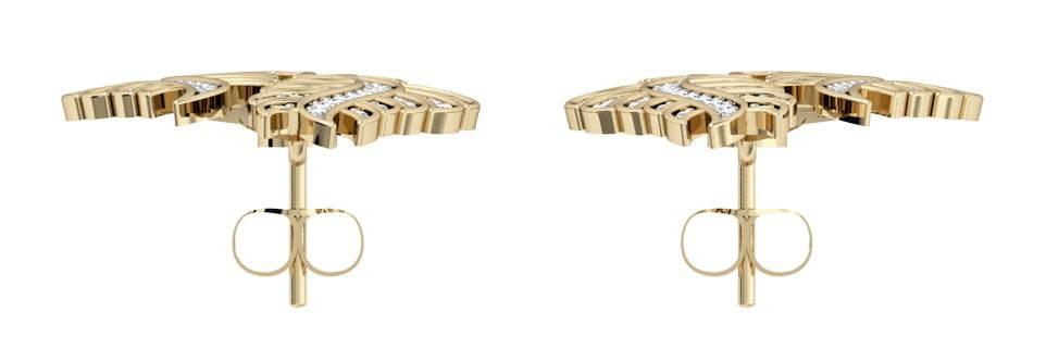 Leaf Earring with Diamonds - Jewelslane