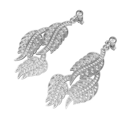 Leaf Earring with Diamonds - Jewelslane
