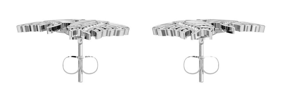 Leaf Earring with Diamonds - Jewelslane