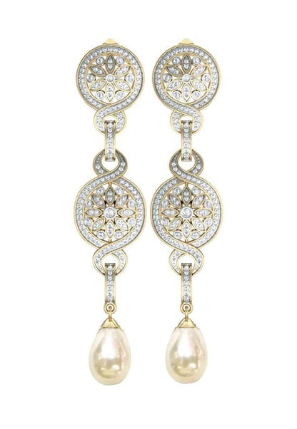 Long Delicate diamond Earrings - Jewelslane