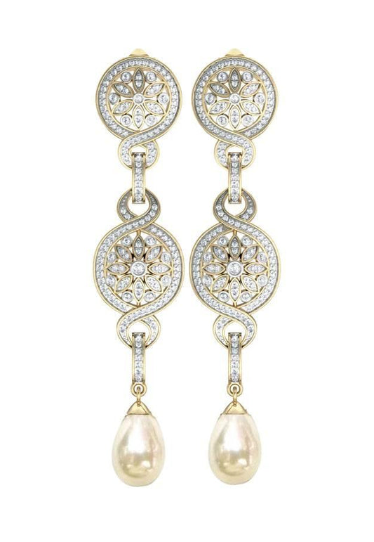 Long Delicate diamond Earrings - Jewelslane