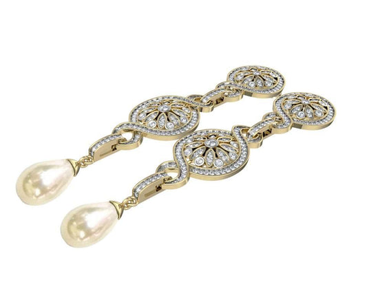 Long Delicate diamond Earrings - Jewelslane