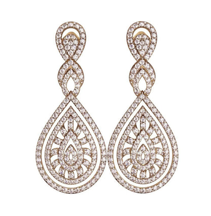 Long Diamond Wedding Earrings - Jewelslane