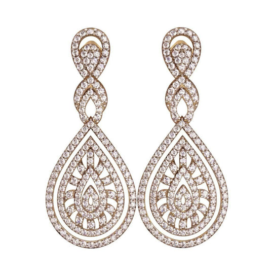 Long Diamond Wedding Earrings - Jewelslane