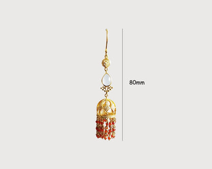 Long Jhumkis in silver with Color stones - Jewelslane