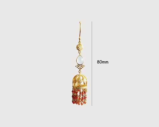 Long Jhumkis in silver with Color stones - Jewelslane