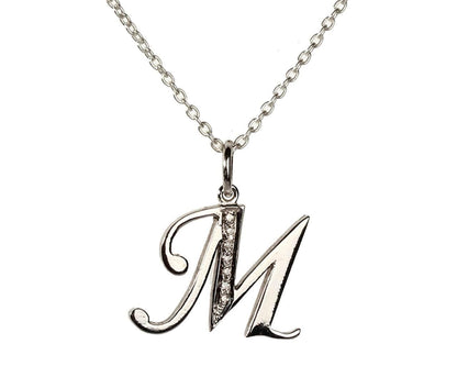Alphabet M pendant with diamonds - Jewelslane