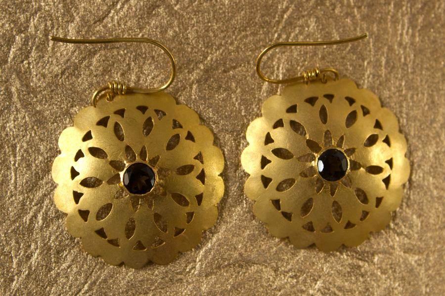 Gold Earrings with Smokey - Jewelslane