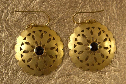 Gold Earrings with Smokey - Jewelslane