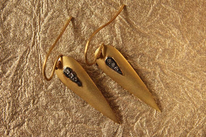Trendy Gold Earrings with Diamonds - Jewelslane