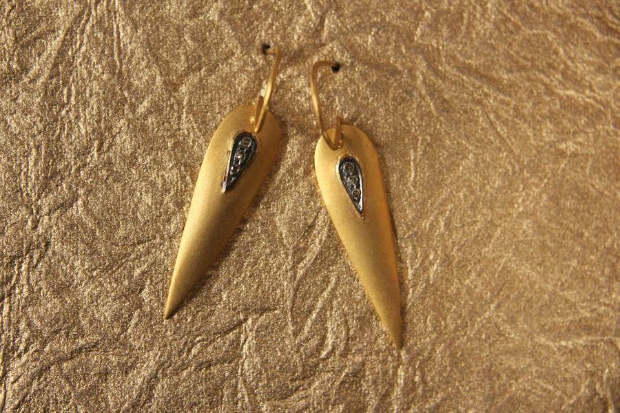 Trendy Gold Earrings with Diamonds - Jewelslane