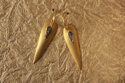Trendy Gold Earrings with Diamonds - Jewelslane