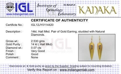 Trendy Gold Earrings with Diamonds - Jewelslane