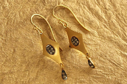Fancy Gold Earrings with Diamonds - Jewelslane