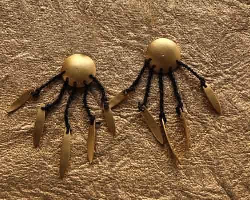 Gold Earrings with Brushed Look - Jewelslane