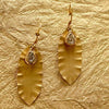Gold Leaf Earrings with Flat Cut Diamonds - Jewelslane