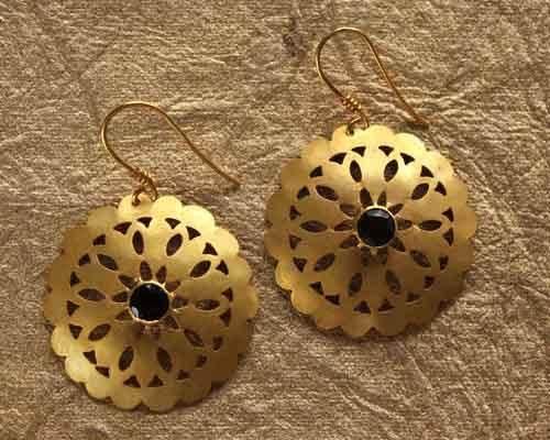 Gold Earrings with Smokey - Jewelslane