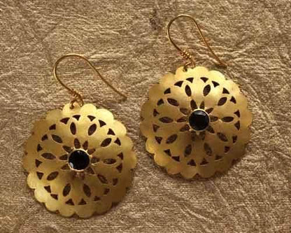 Gold Earrings with Smokey - Jewelslane