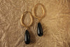 Gold Hoop Earrings with Black Onyx - Jewelslane
