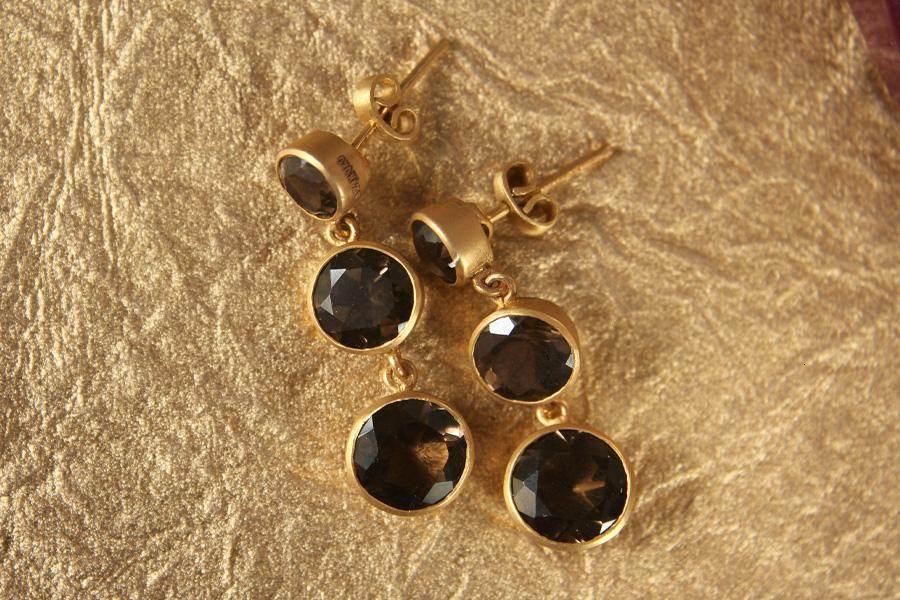 Smokey Earrings in Gold - Jewelslane