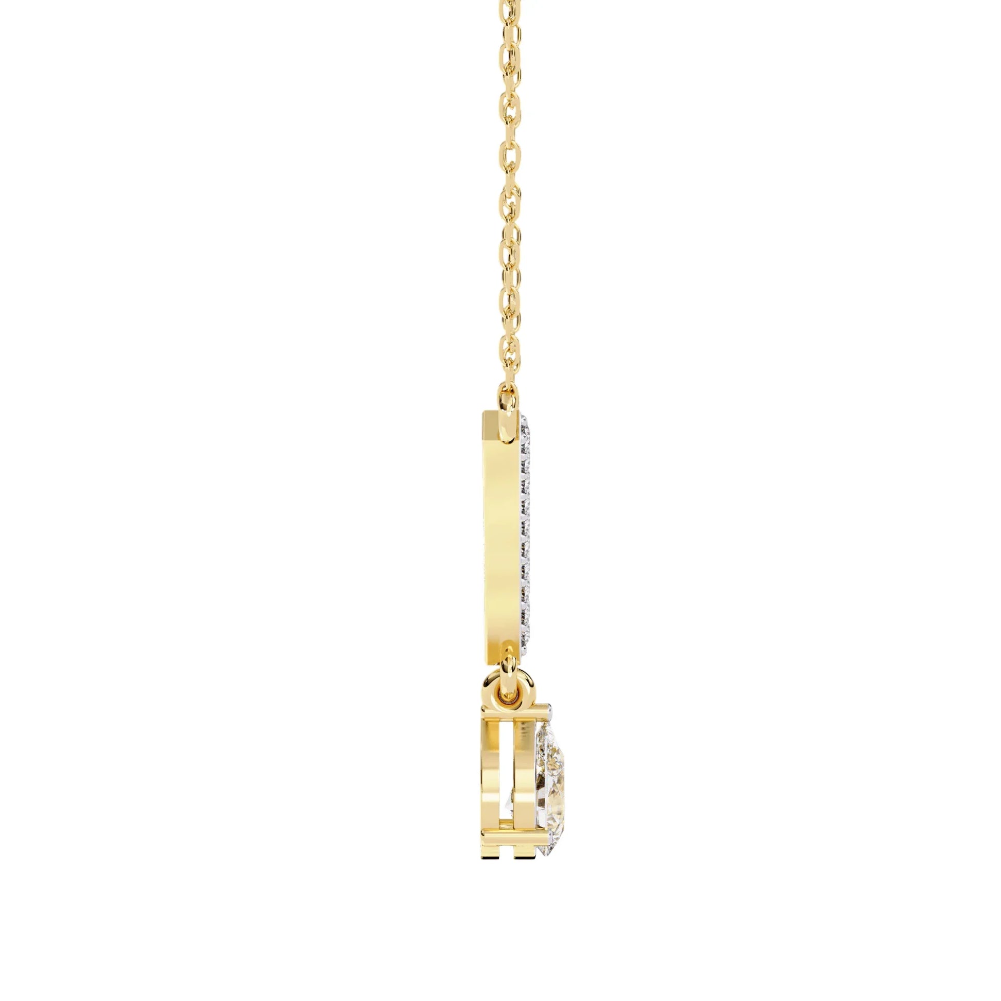 Neesha Pear Shape Lab Grown Diamond Solitaire Necklace - Jewelslane